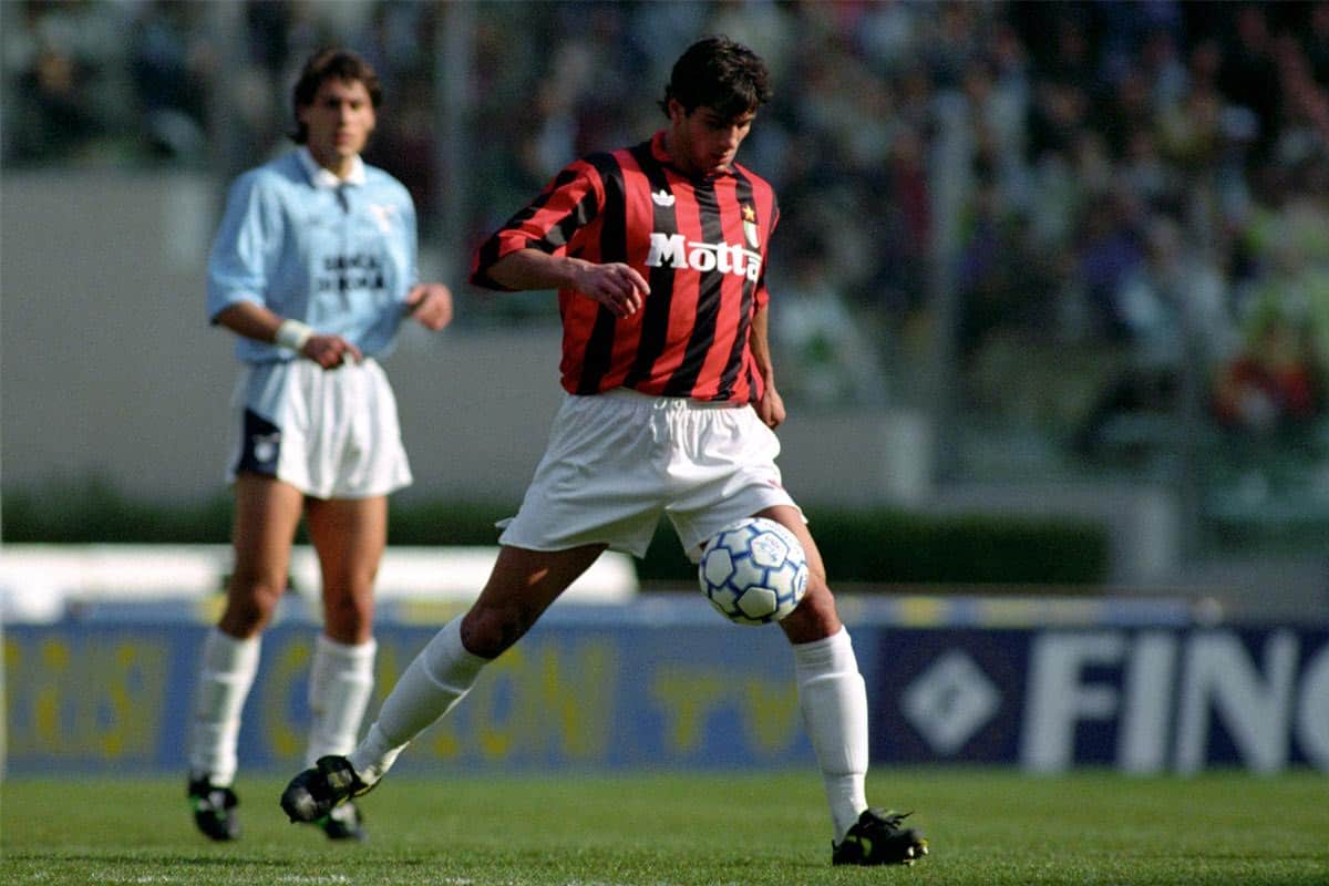 Gianluigi Lentini controls the ball 