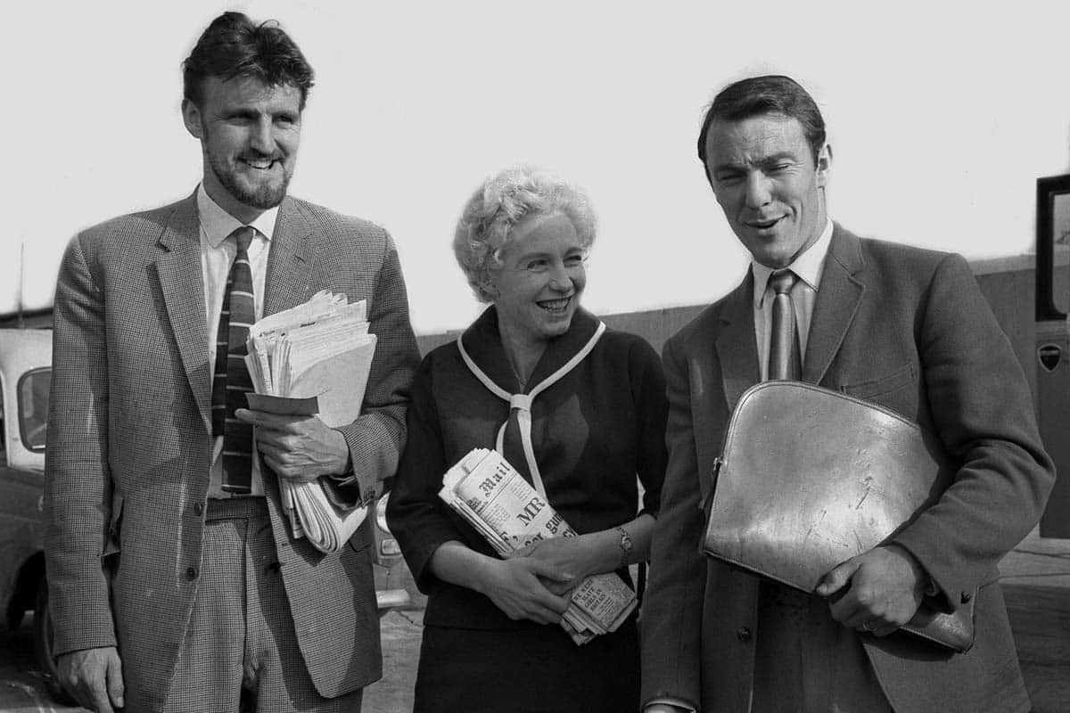 Jimmy greaves with wife and agent en route to Milan