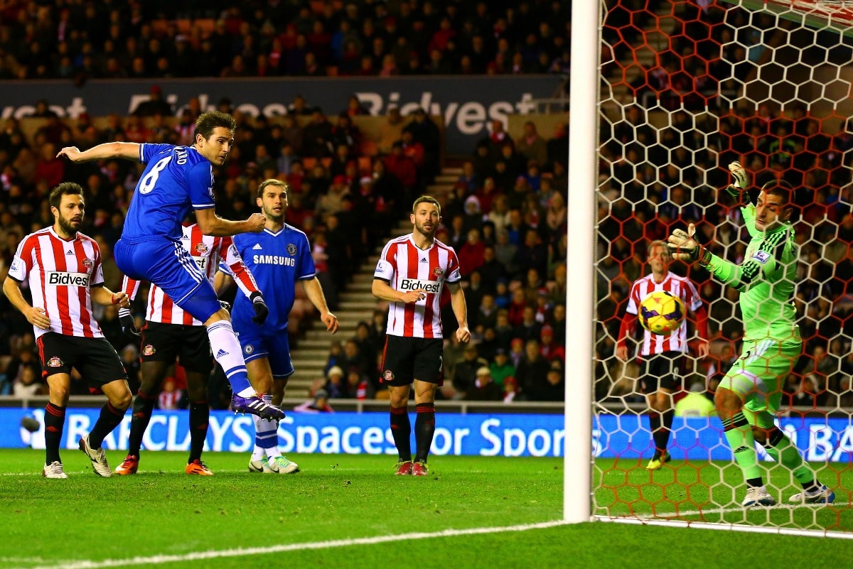 Frank Lampard scores for Chelsea against Sunderland