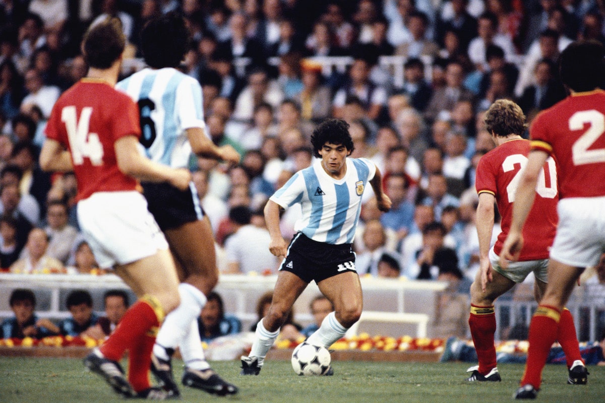 Diego Maradona playing for Argentina