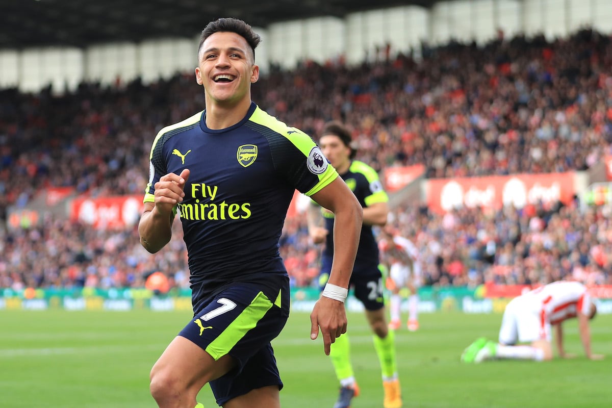 Arsenal forward Alexis Sanchez against Stoke City.