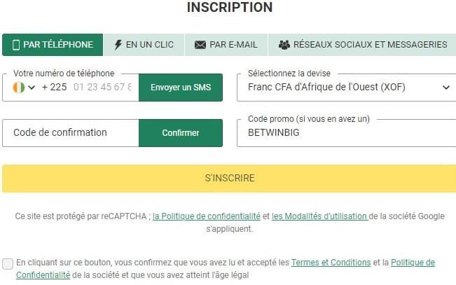 Comment s&rsquo;inscrire sur Betwinner en tant que fileul ?