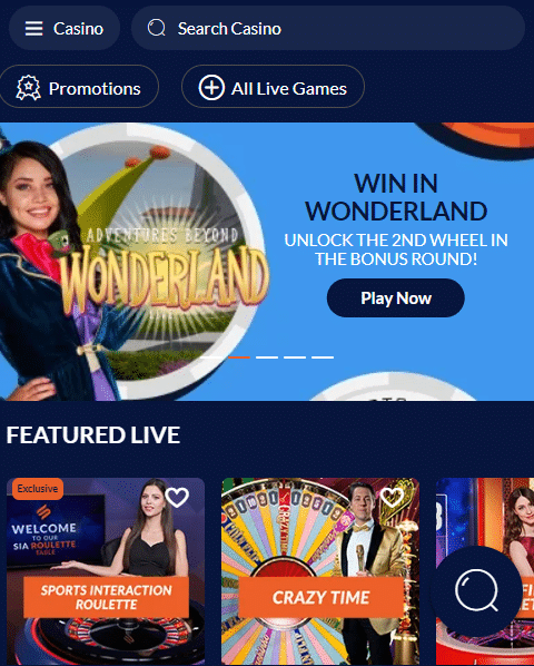 100% Casino Extra sports interaction bonus code