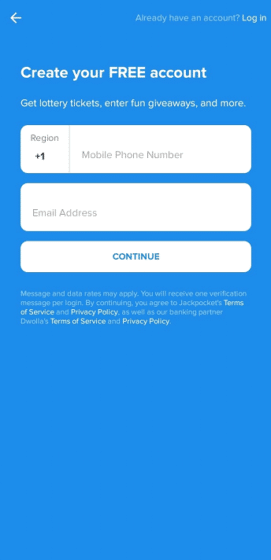 Jackpocket registration