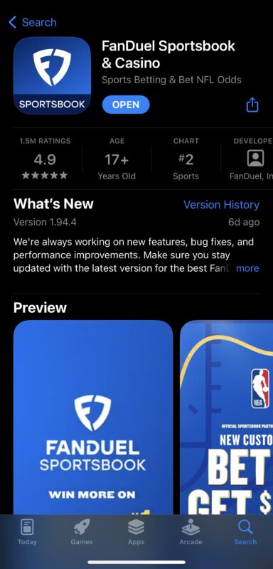 fanduel download steps