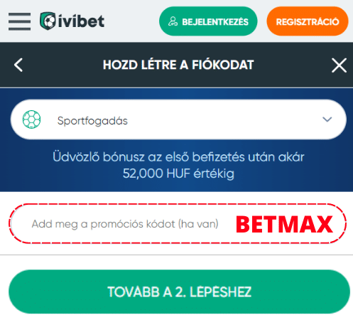 Ivibet prom&oacute;ci&oacute;s k&oacute;dot BETMAX