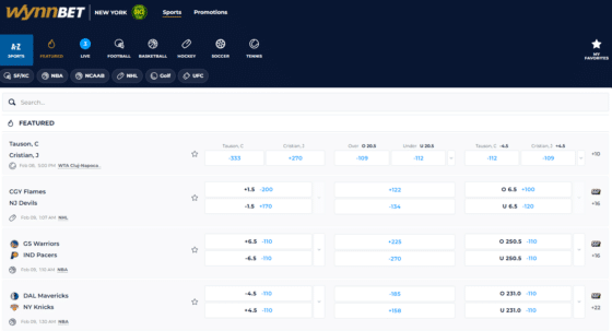 WynnBet sports betting market