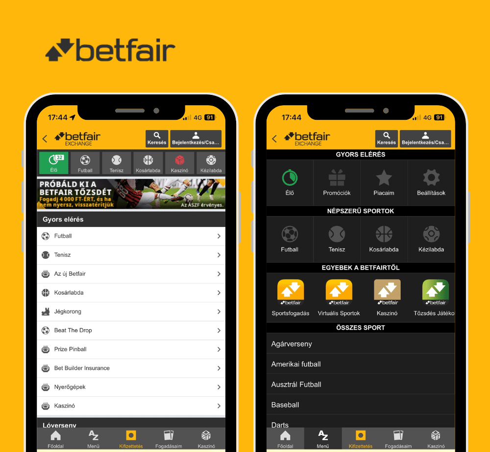Betfair mobilalkalmaz&aacute;s