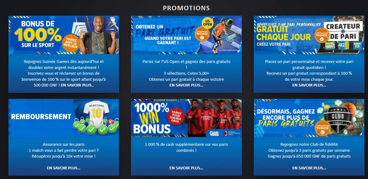 Promotions sur Guin&eacute;e Games