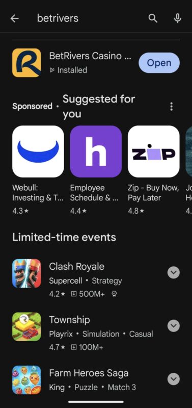 BetRivers on the iOS apps store