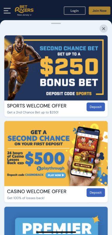 BetRivers promotions list