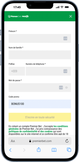Inscription Betwinner