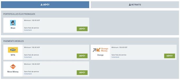 Notre avis sur les d&eacute;p&ocirc;ts et les retraits sur 1xBet sont excellents