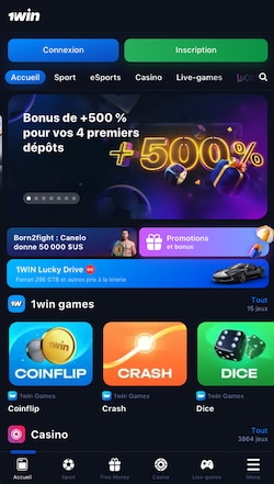 Pronostiquez vos rencontres favorites sur l'APK 1win