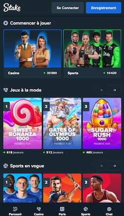 Jouez &agrave; Stake sur votre mobile