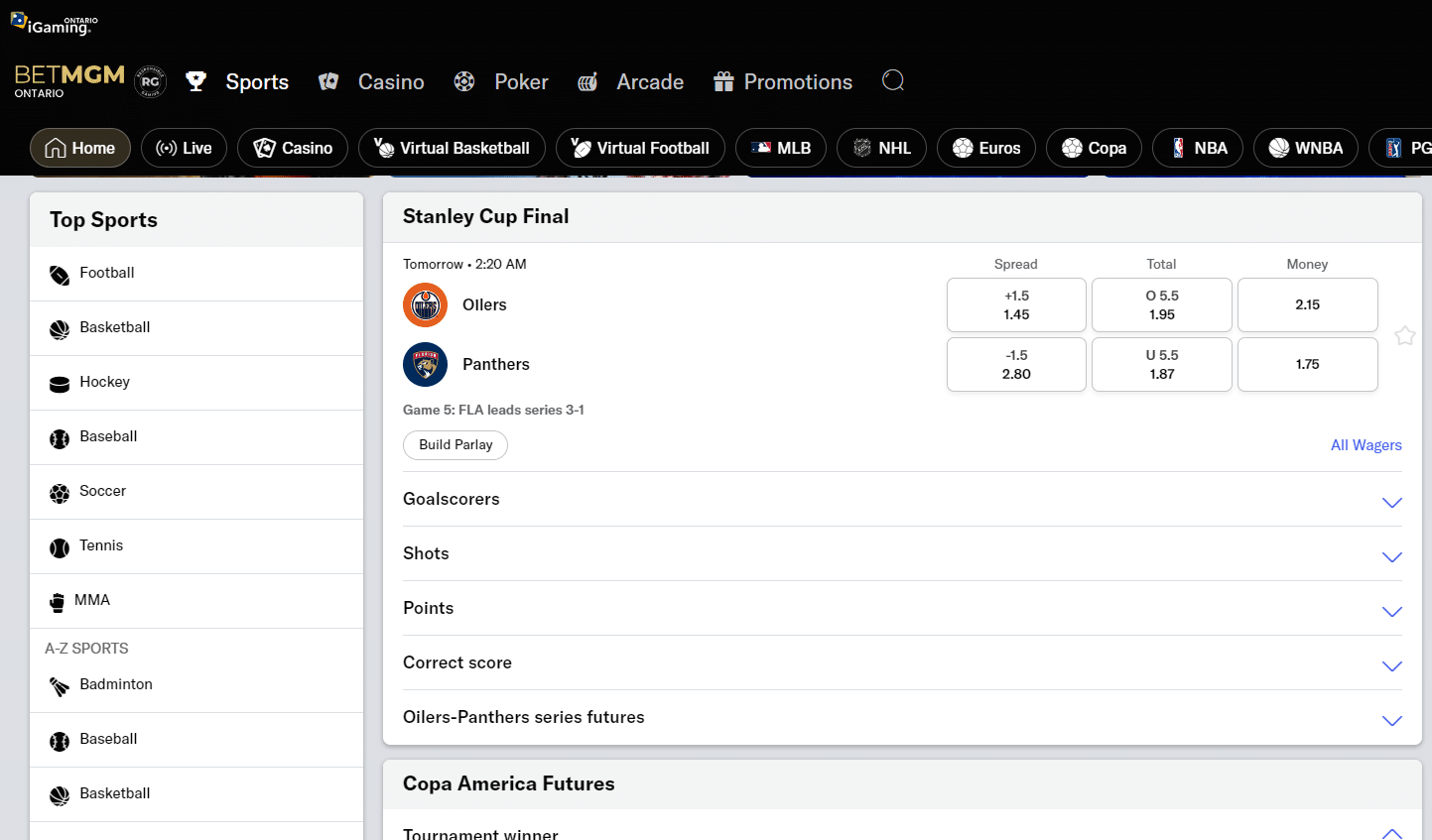 betMGM Ontario sportsbook