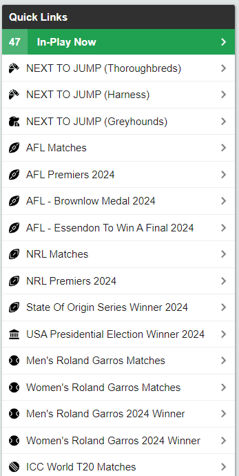 betfair quick selection