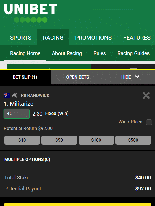 Unibet for horse race betting Australia, Best Horse Racing Betting App