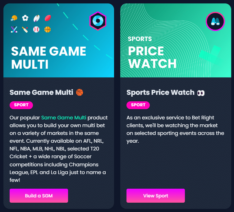 Betright SMG and other betting markets