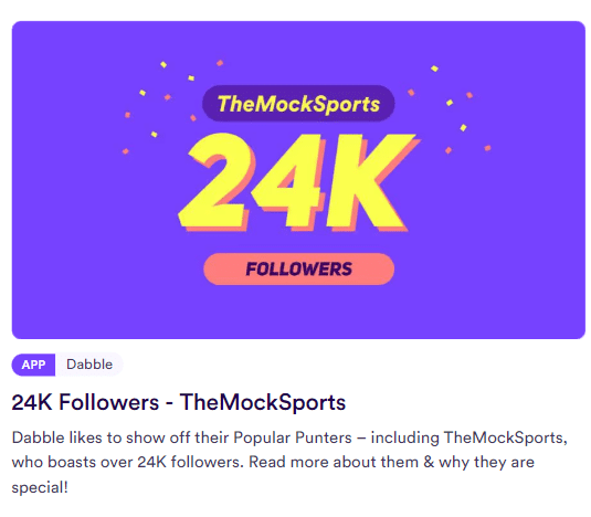 Dabble app follow punters feature
