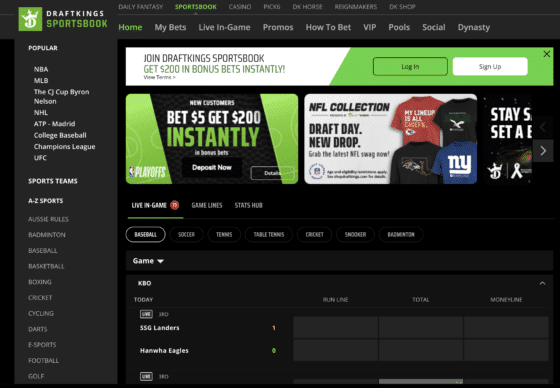 Draftkings sports markets