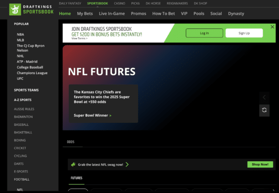 Draftkings futures market