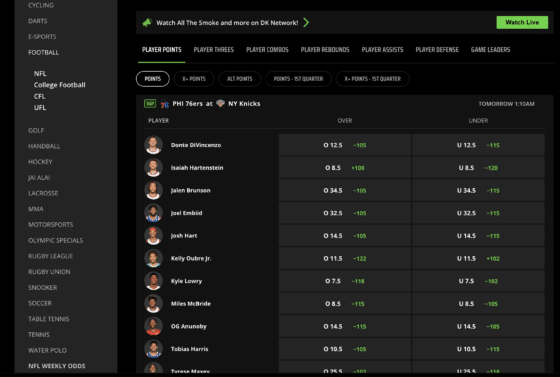Draftkings props bets