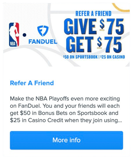 Fanduel refer a friend bonus