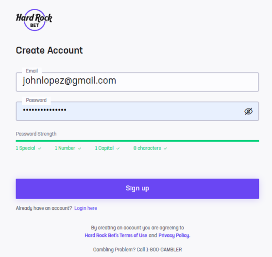 Hard rock bet registration