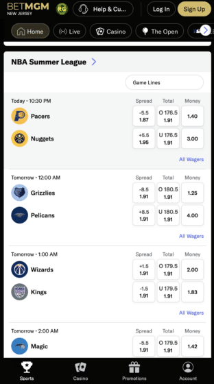 Betmgm sportsbook markets