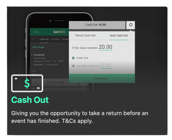 bet365 cash out