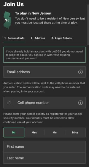 Bet365 sign up