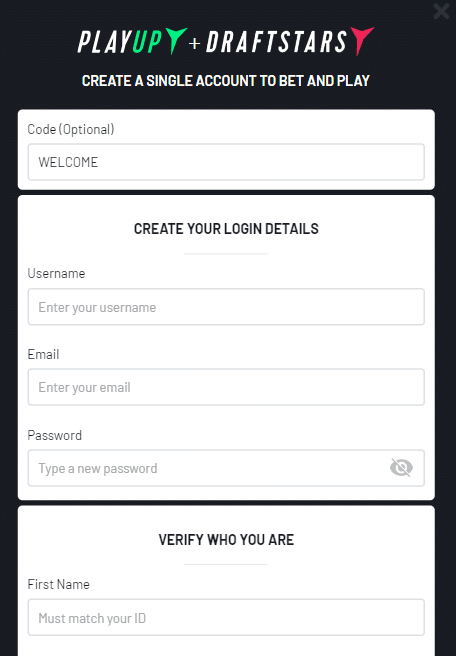 playup sign up code australia how to create an account
