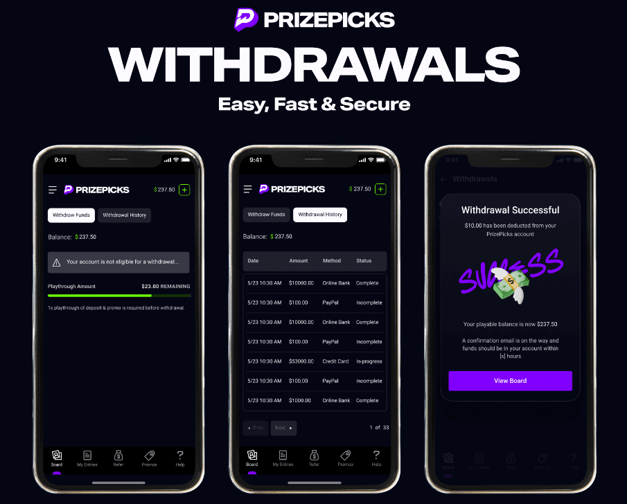 prizepicks withdrawals