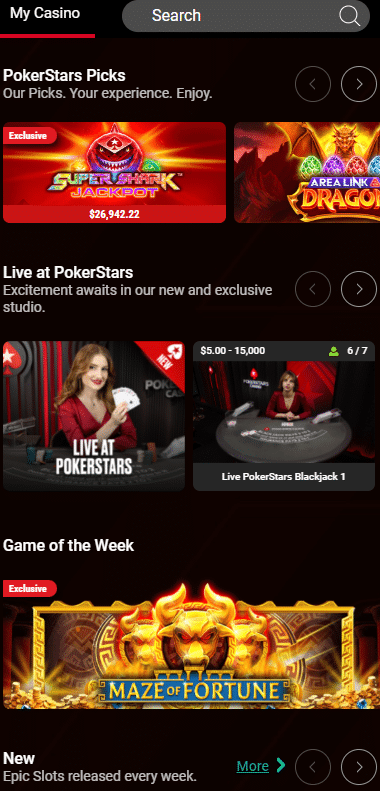 Pokerstars casino online gaming ontario on mobile