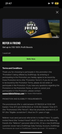 Draftkings refer a friend 