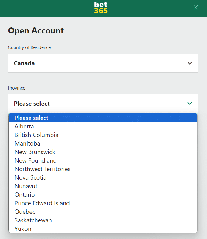 how to sign up for bet365 in canada legal provinces