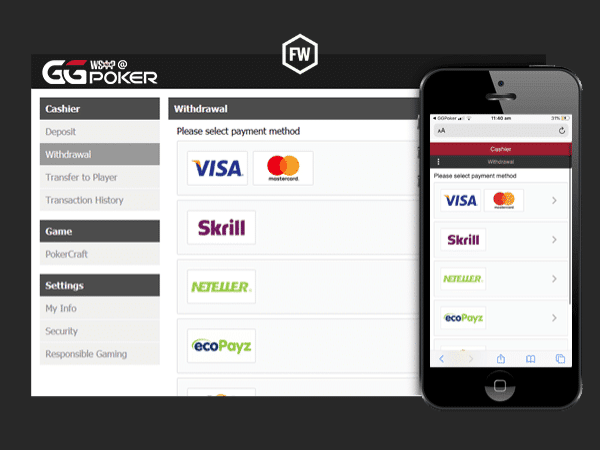 GG poker withdrawals