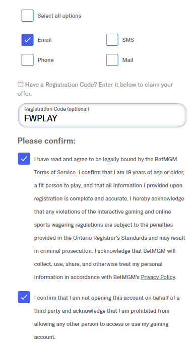 betmgm bonus code Ontario