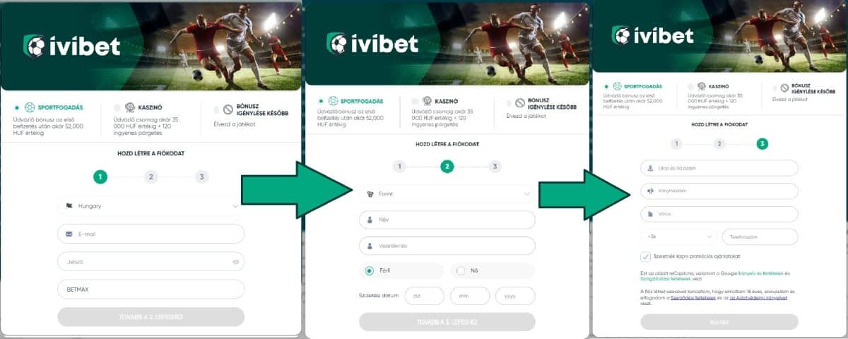 Ivibet regisztr&aacute;ci&oacute; folyamata