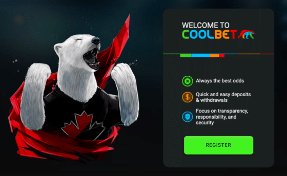 Coolbet signup page.