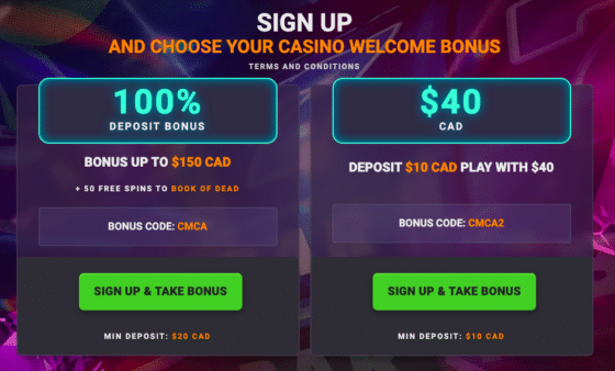 Pic of Coolbet's casino welcome offers.
