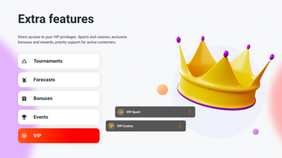 Image of the features at the TonyBet sportsbook.