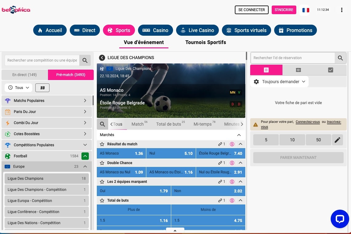 Notre avis sur l'offre de paris sportifs sur Bet2Africa