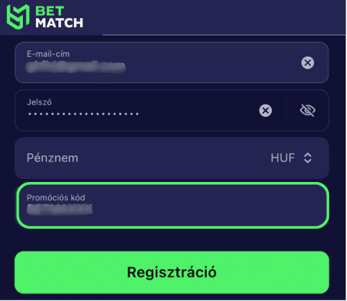 Betmatch bónusz kód