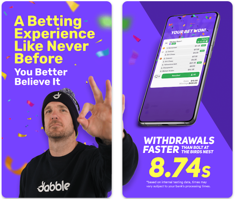 lightning fast withdrawal speed on dabble