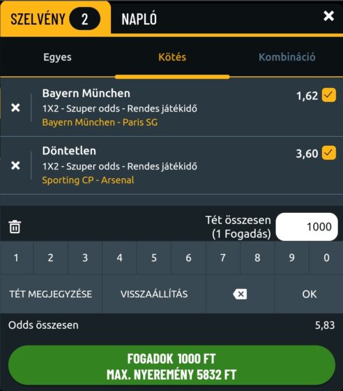 TippmixPRO fogadás