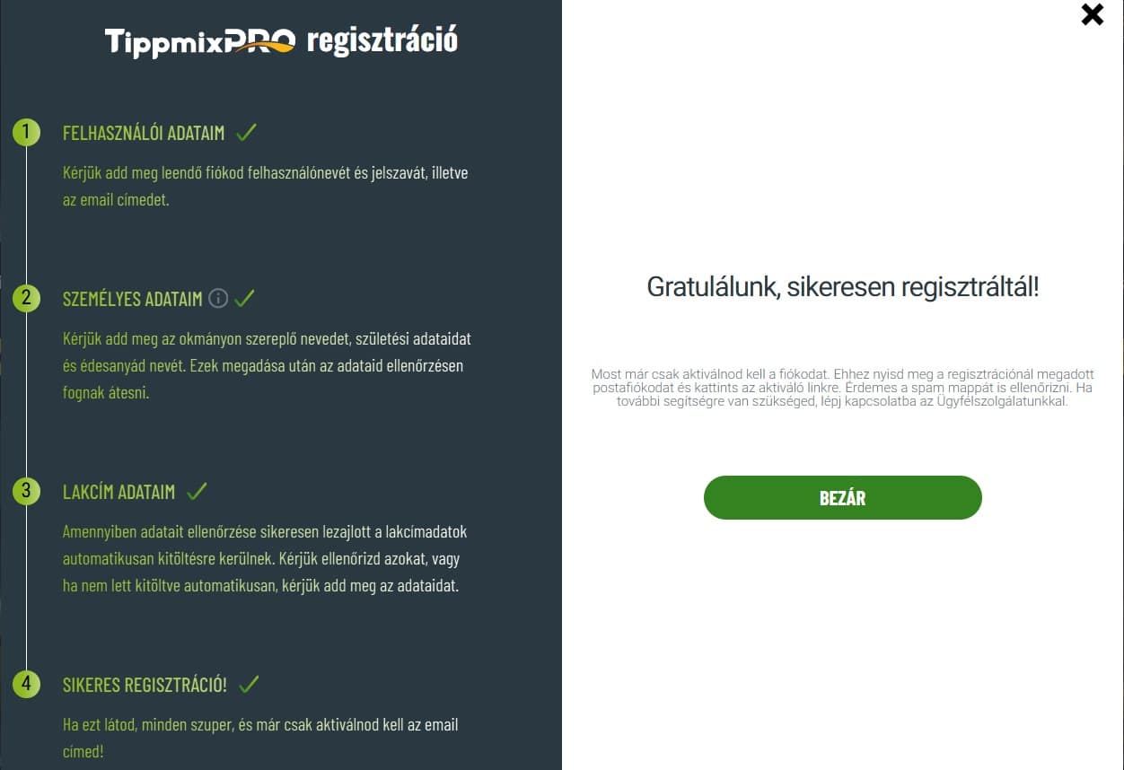 TippmixPRO regisztráció
