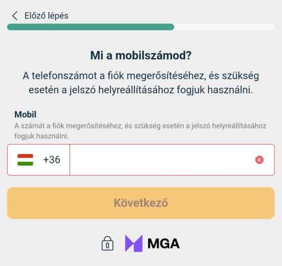 Telefonsz&aacute;m megad&aacute;sa