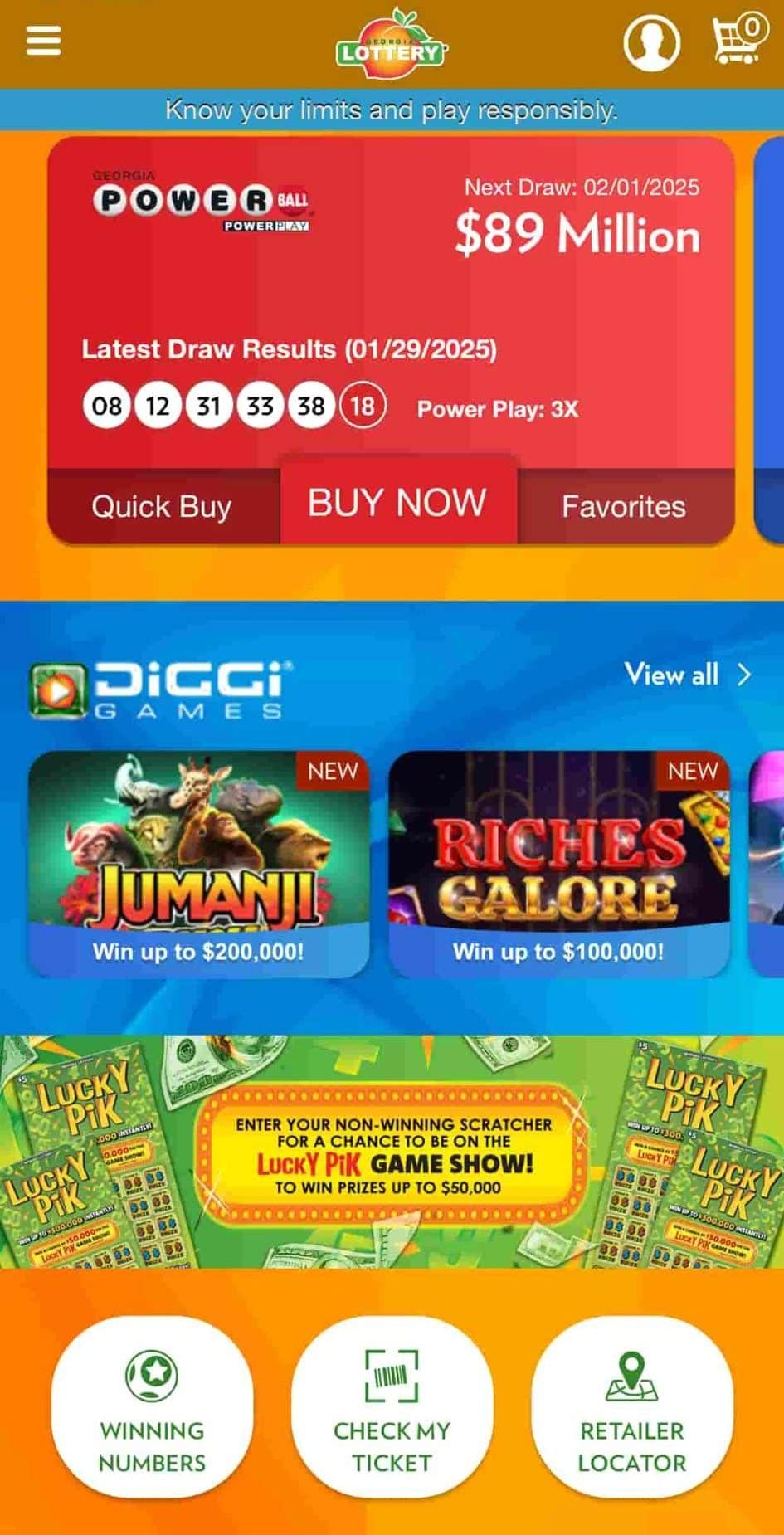 Powerball at GA Lottery